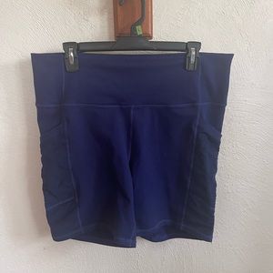 Plus Size Fabletics Powerhold Blue Bike Shorts